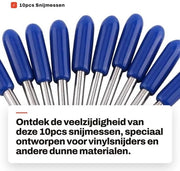 Set di Snidini in Acciaio Inox da 10 - per Vinylsnidori - con Lame di Acciaio Inox - Alta Resistenza al Usura - Lame Affilate - Angoli Vari 30°/45°/60° - Lama Snidinabile