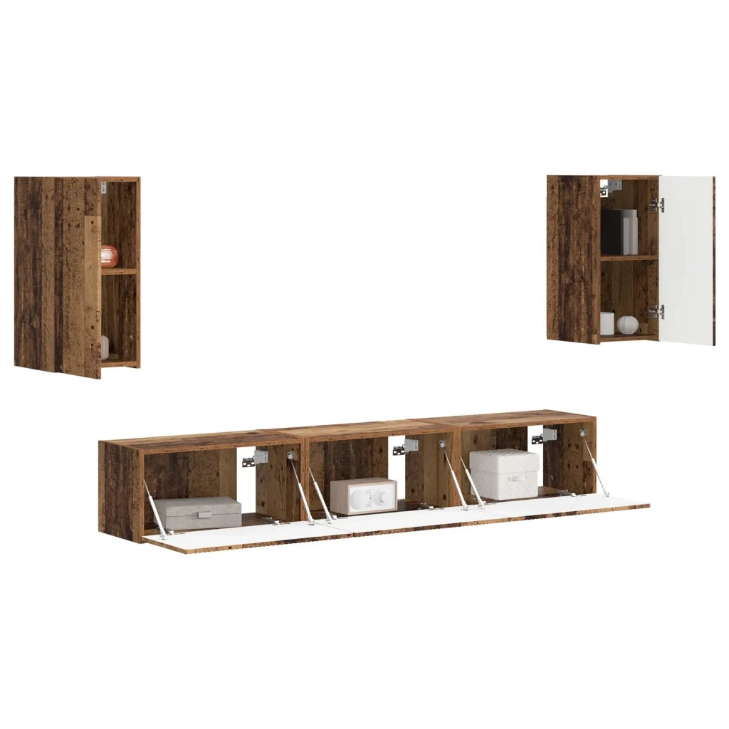 Set mobile TV 5 pcs Legno vecchio Legno multistrato