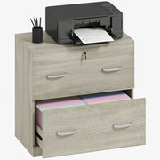 Cassettiera Ufficio 2 Cassetti ¨C Xylo ¨C Legno Naturale con Serratura 77x42x72 cm