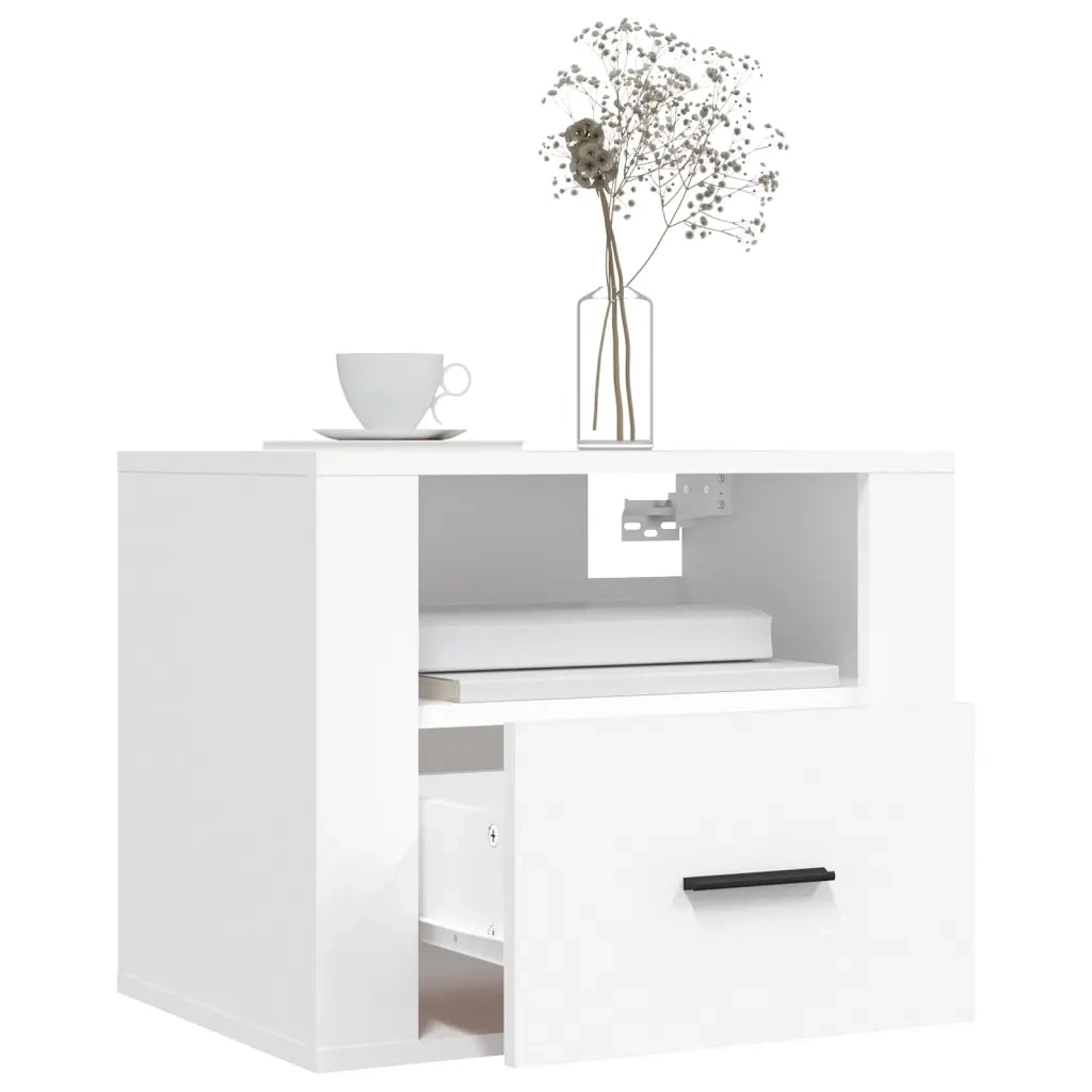 Comodini a Muro 2 pz Bianchi 50x36x40 cm cod mxl 31148