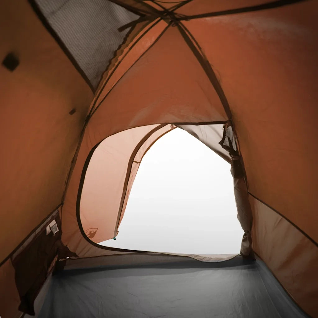 Tenda da Campeggio a Cupola 4 Persone Grigio e Arancione 94337