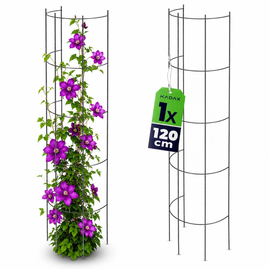 Pergola da giardino KADAX per fiori e rose, colonna di supporto in metallo lunga 120 cm