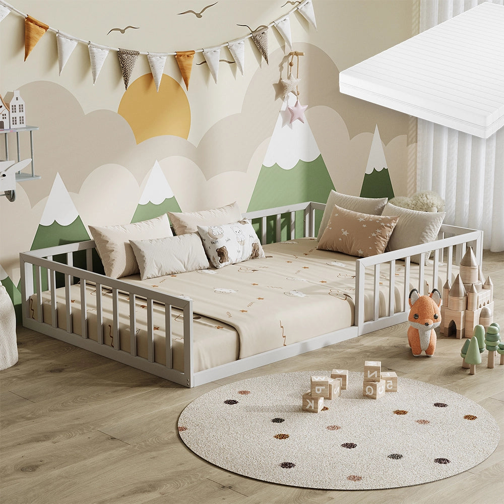Vitalispa Letto per bambini Bianco 120x200 con materasso