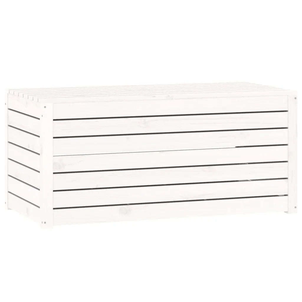 Contenitore Giardino Bianco 101x50,5x46,5cm Legno Massello Pino 823949