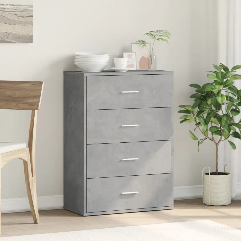 Credenza Grigio Cemento 60x31x84 cm in Legno Multistrato 840502