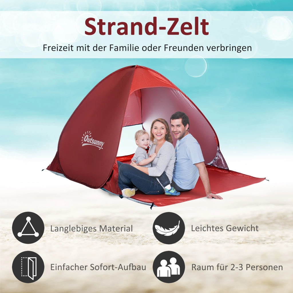 Tenda da campeggio pop-up ¨C zephmum ¨C rosso, poliestere, 200x150x119 cm