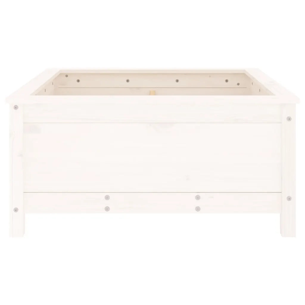 Fioriera da Giardino Bianca 82,5x82,5x39cm Legno Massello Pino 825297