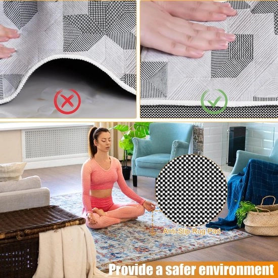 Tappeto antiscivolo 100 x 120 cm - Tappeto antiscivolo per pavimento - Sottotappeto antiscivolo - Sottotappeto multifunzionale - PVC - Ideale per tappeti e scale.