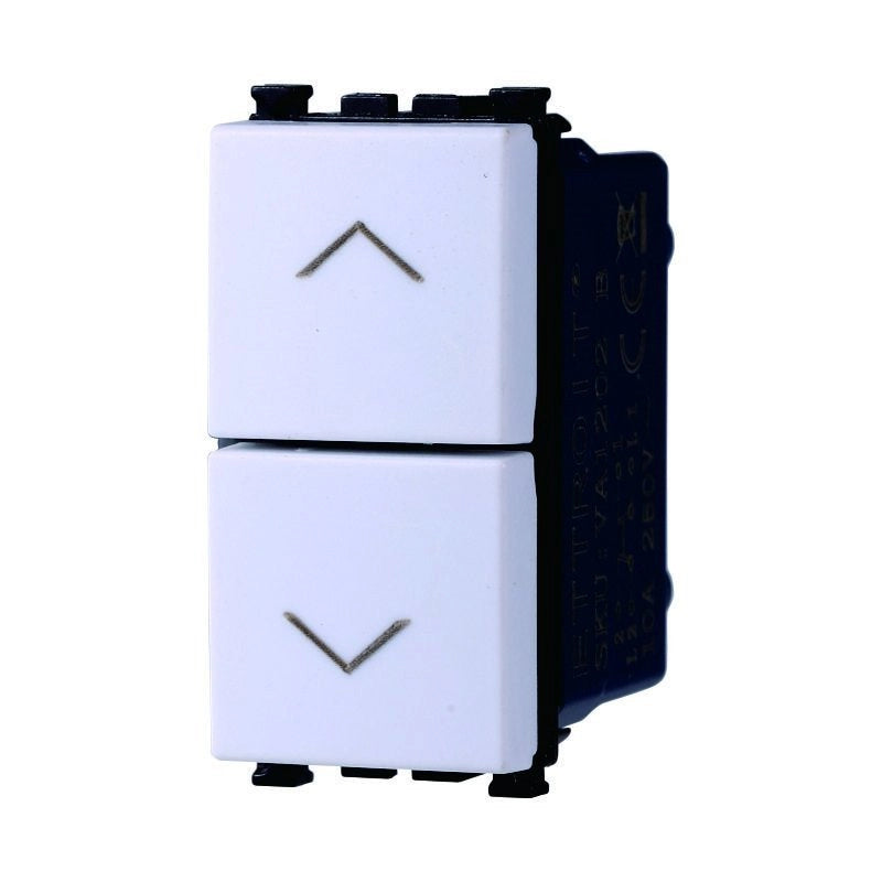 Pulsante Doppio Saliscendi 1P+1P 10A Colore Bianco Compatibile Con Vimar Arke