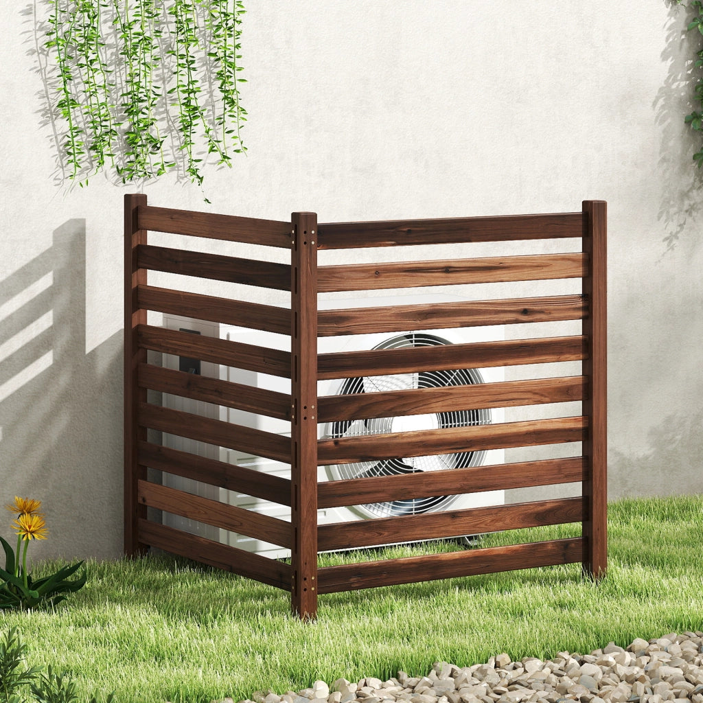 Recinzione da giardino in legno massello montaggio flessibile e modulare, Recinto esterno a 2 pezzi divisorio di spazio Marrone