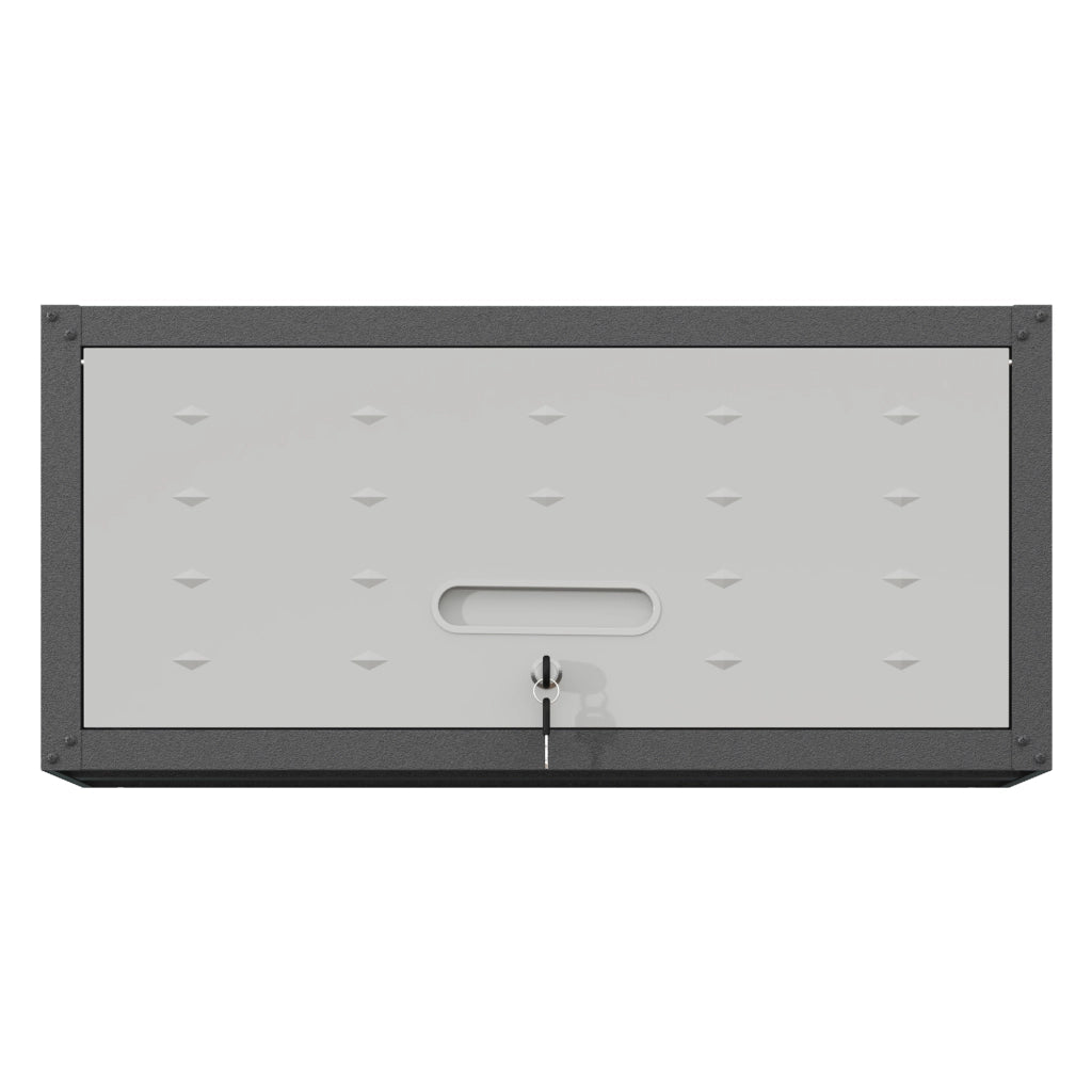 Pensile Portautensili 75x30x34,5 cm Nero Grigio in Acciaio SPCC con Serratura e 2 Chiavi