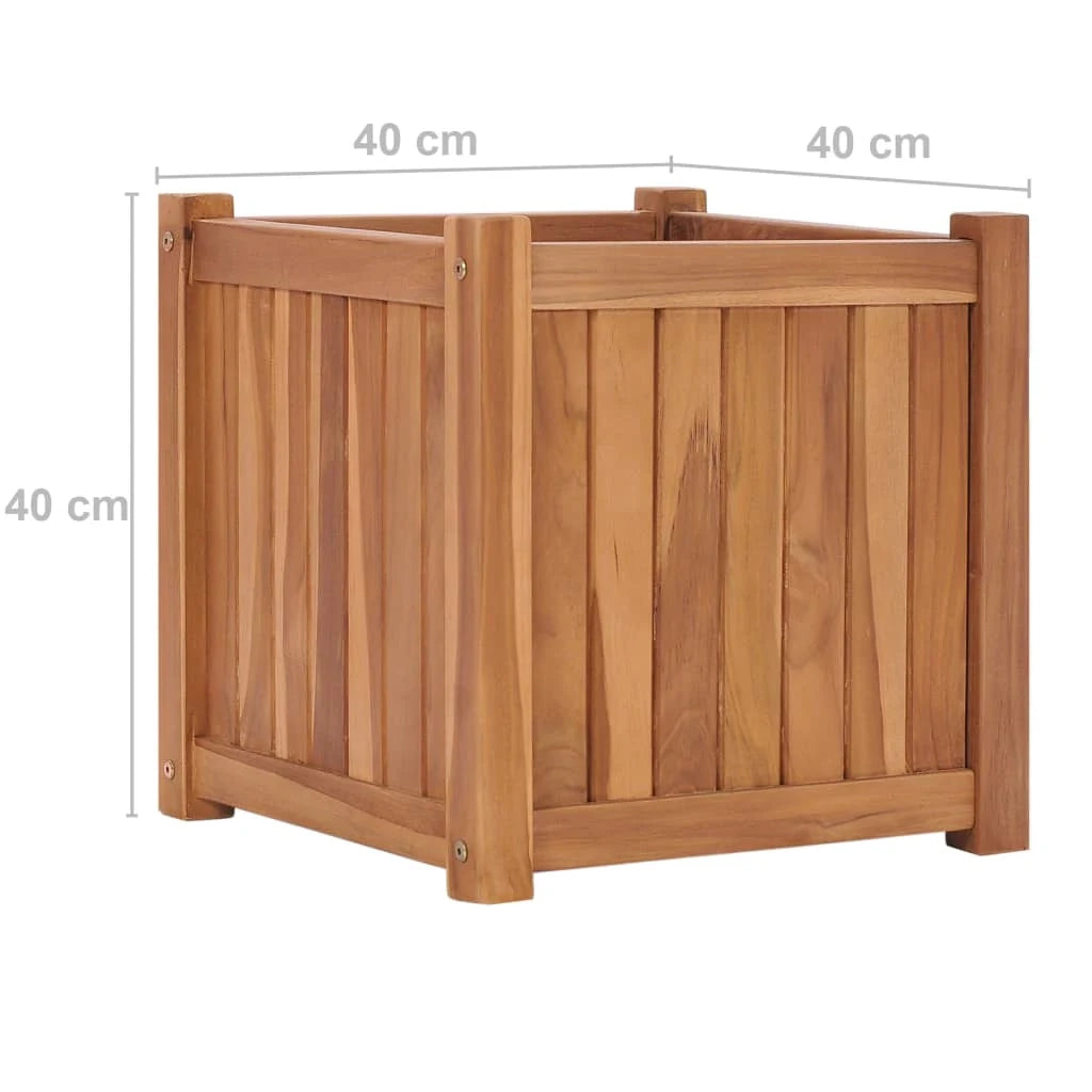 Fioriera rialzata per piante e fiori terrazza/giardino 40 x 40 x 40 cm legno massello di teak marrone 02_0039230