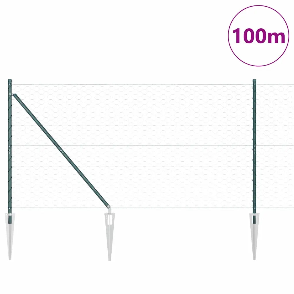 Palo della recinzione Verde 100 x 1,4 m (rete 50 mm)