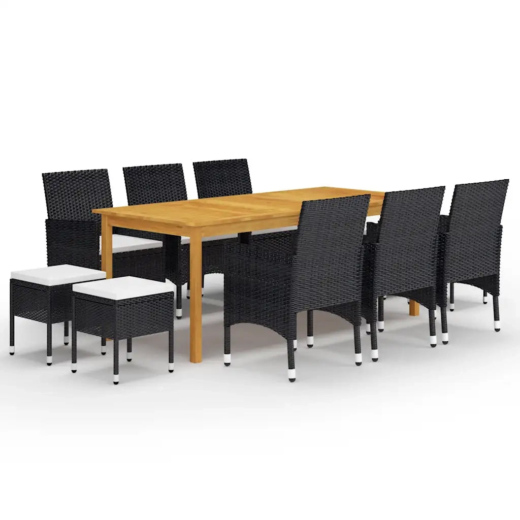Set Mobili da Pranzo per Giardino 11 pz Nero cod mxl 69254