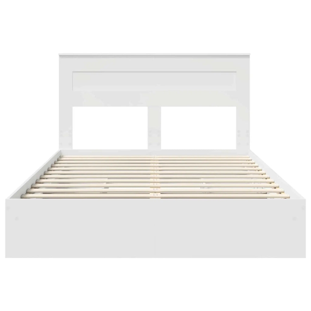 Letto con Contenitore Bianco 160 x 200 cm Legno multistrato