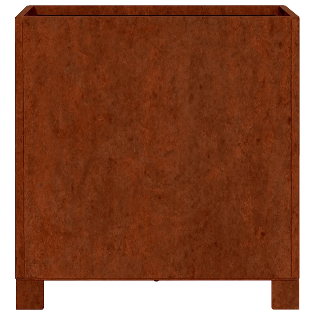 Fioriere con Gambe 2pz Ruggine 40x40x40 cm Acciaio Corten 823681