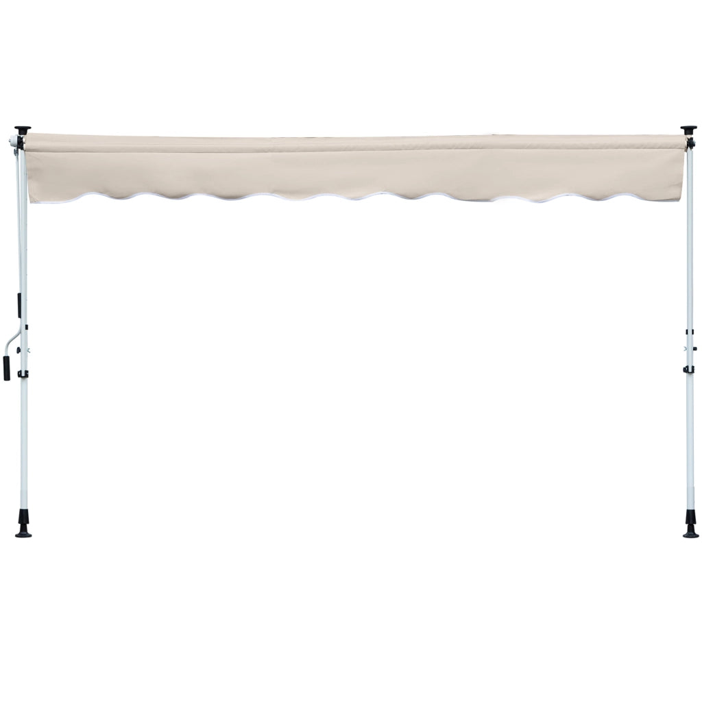 Tenda da sole retrattile ¨C zephmum ¨C kaki 4x1.2m metallo poliestere