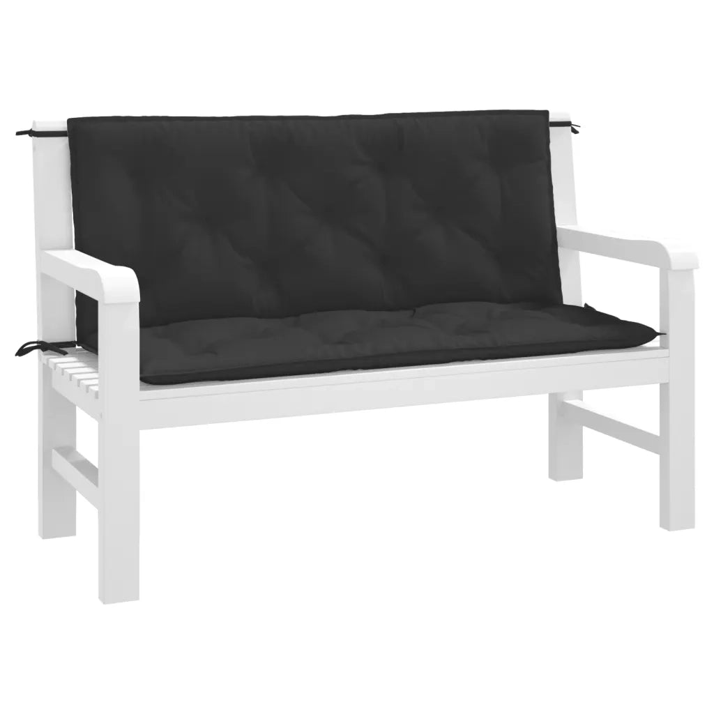 Cuscini per Panca 2 pz | Cuscini per sedie Neri 120x50x7 cm in Tessuto Oxford