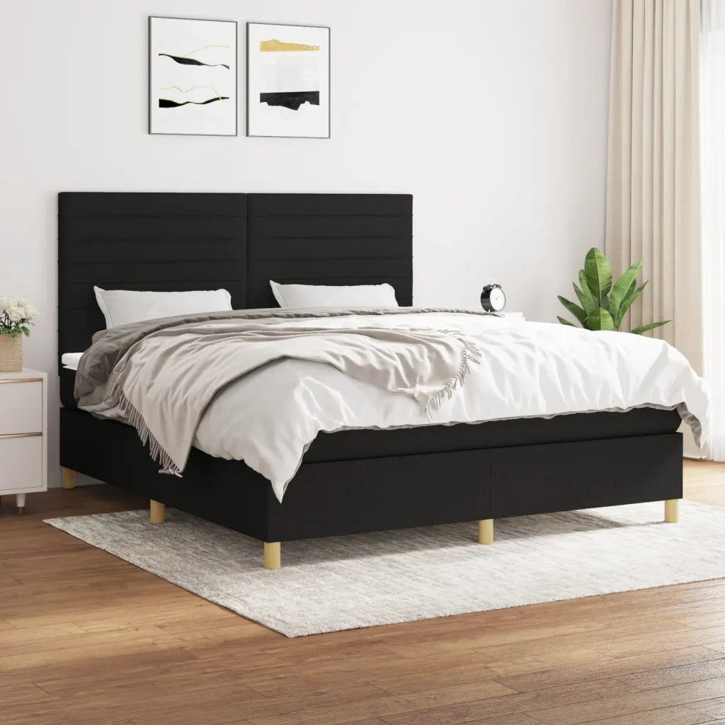 Giroletto a Molle con Materasso Nero 180x200 cm in Tessutocod mxl 99772