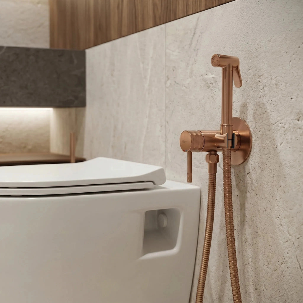 Rubinetto Bidet Rea Lungo Loop Diamond Brush Copper