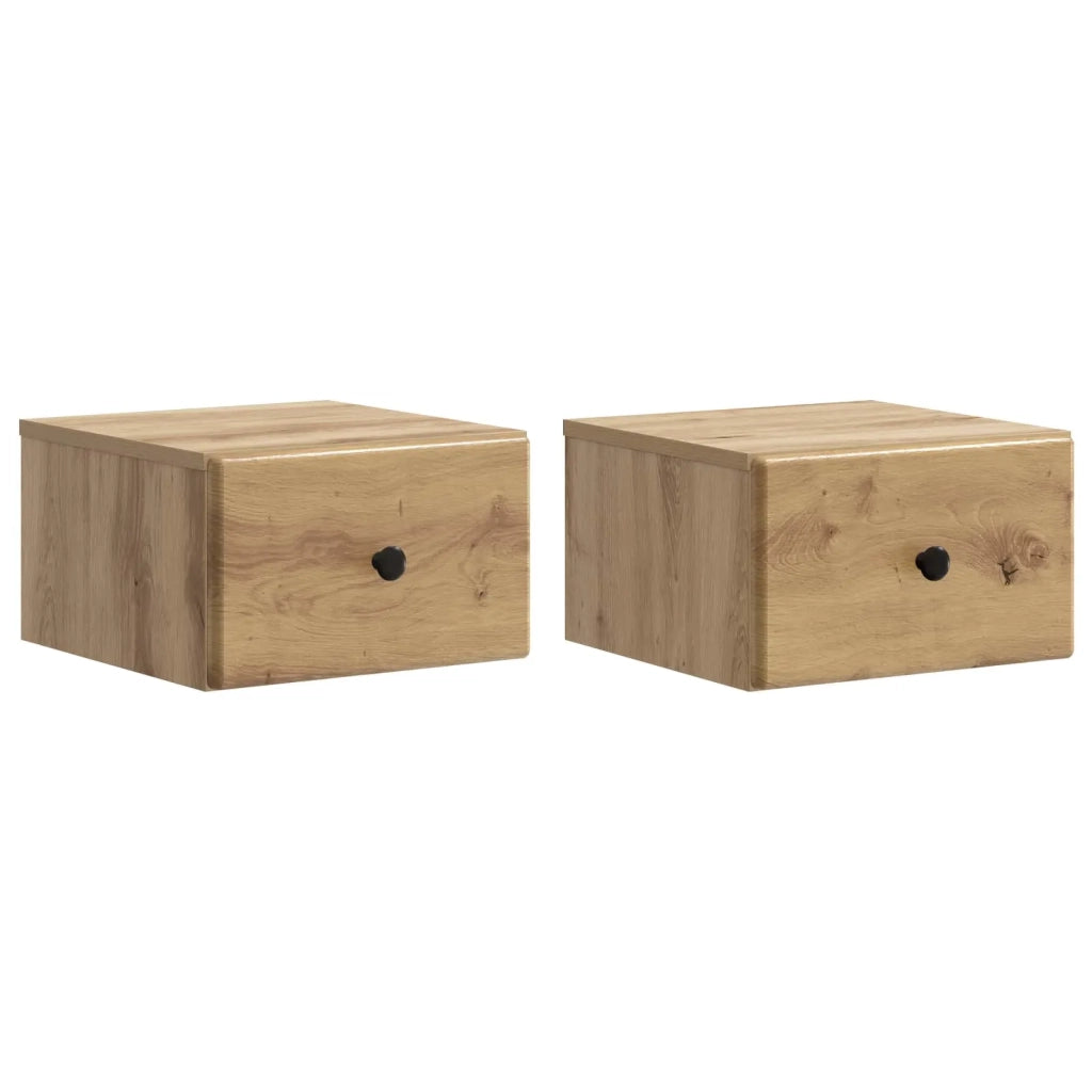 Mobiletto da notte a muro con cassetto 2 pcs Rovere Artigianale 899124