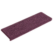 Tappetini per scale 30 pz 65x21x4 cm Viola scuro con bordo rettangolare 3365837