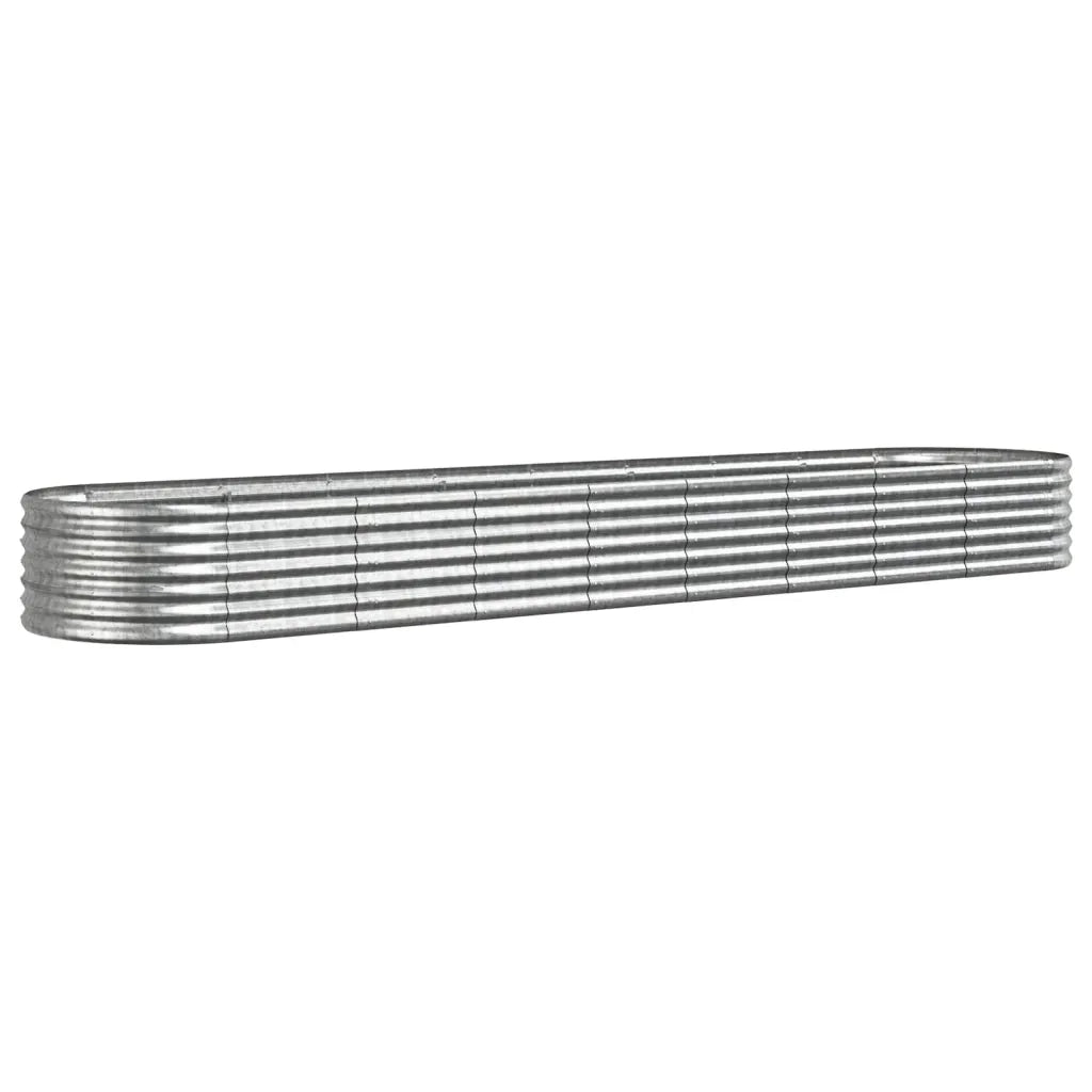Fioriere | Cassetta per fiori | Letto Giardino Acciaio Zincato 368x80x36cm Argento