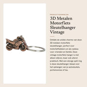 Sostituto di Chiave Vintage Motocicletta - 3D Sostituto di Chiave in Metallo - Solido e Duraturo - Anello a Sbiocco 25 mm - Regalo per Amici - Motocicletta Misura 35 x 22 mm - Anello a Sbiocco