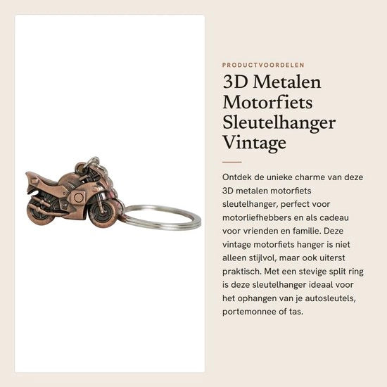 Sostituto di Chiave Vintage Motocicletta - 3D Sostituto di Chiave in Metallo - Solido e Duraturo - Anello a Sbiocco 25 mm - Regalo per Amici - Motocicletta Misura 35 x 22 mm - Anello a Sbiocco