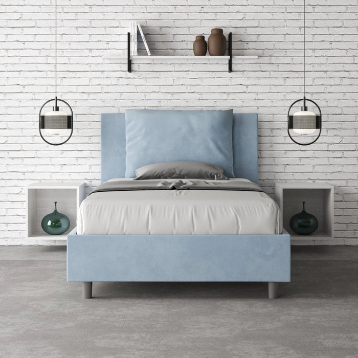 Letto 1 Piazza e Mezzo 120x210 cm con Rete Antea Azzurro