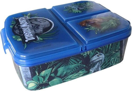 Tromba per biscotti con 3 contenitori per asilo nido e parete divisoria - tema Jurassic World