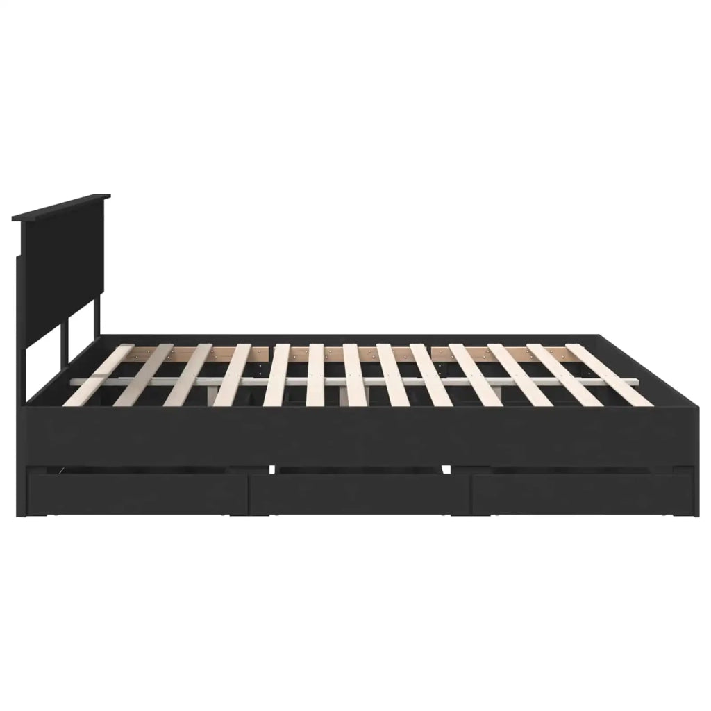 Struttura del letto Nero 200 x 200 cm Legno Ingegnerizzato