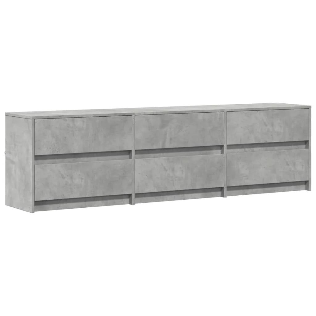 Mobile TV multimediale scaffale per televisione televisione buffet sala da pranzo soggiorno camera da letto con LED 180 x 34 x 50 cm pannelli compositi grigio 02_0026450
