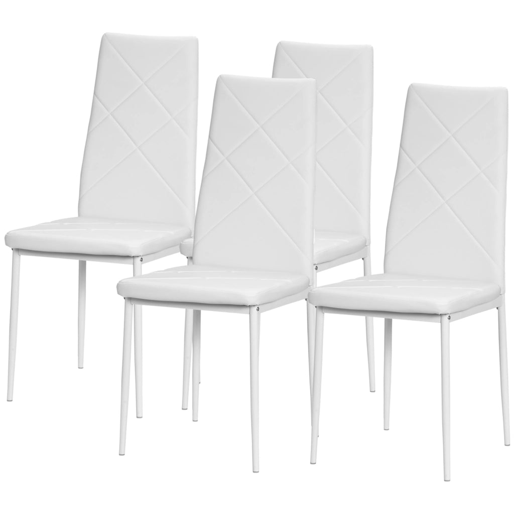 Set di 4 Sedie da Pranzo ¨C zephmum ¨C Bianco, Polipropilene, 41x50x97 cm