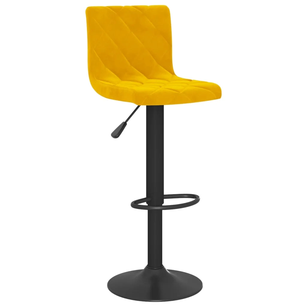 Sgabelli da Bar 2 pz Giallo Senape in Velluto 333738