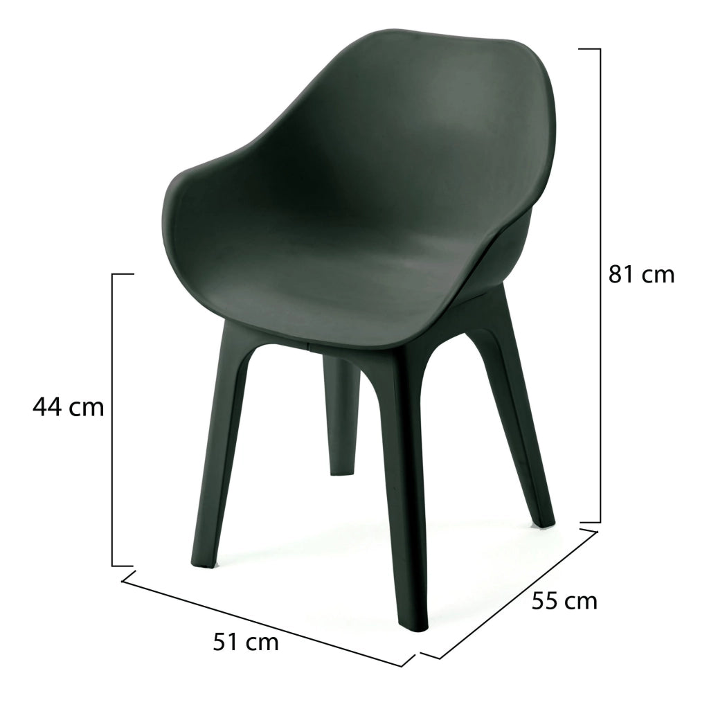 Wesconnett, Sedia da Esterno una Sedia Made in Italy, Nero Antracite