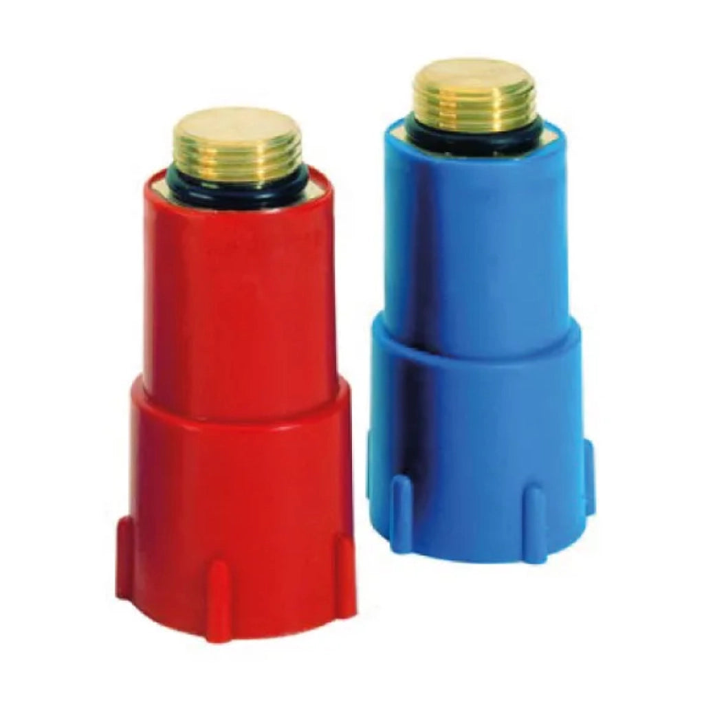 TAPPI ROSSO/BLU X COLLAUDO IMPIANTI 1/2 BLU C/FILETTO IN OTTONE  Idroweb