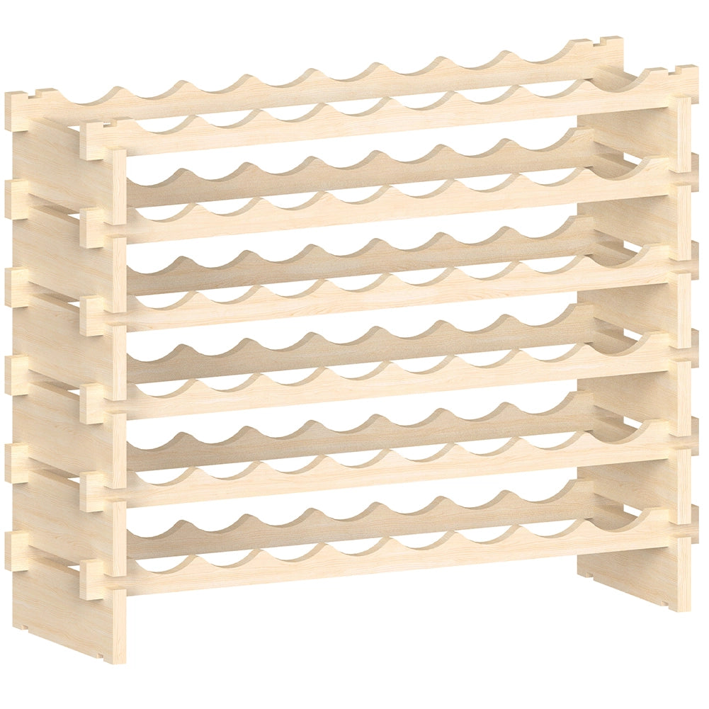 Porta Bottiglie Cantinetta Legno di Pino 6Piani 48 Scomparti 90x30 H81cm Casa Bar