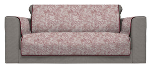 Copridivano con Copri Braccioli Seduta 230 cm in Poliestere e Cotone Bordeaux