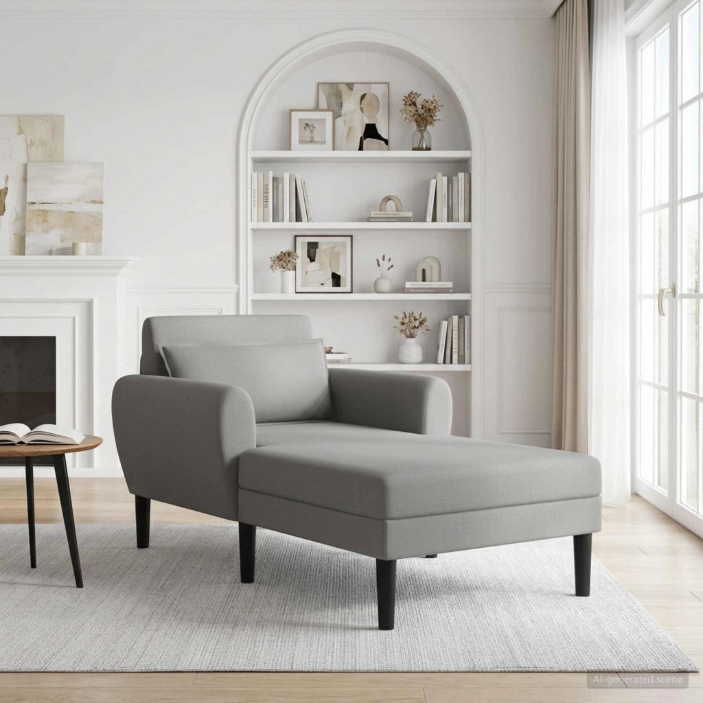 Chaise longue Grigio Scuro Velluto granulato 42048107