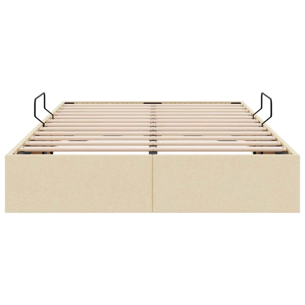 Letto ottomano con archiviazione Crema 120 x 200 cm Tessuto 3442812