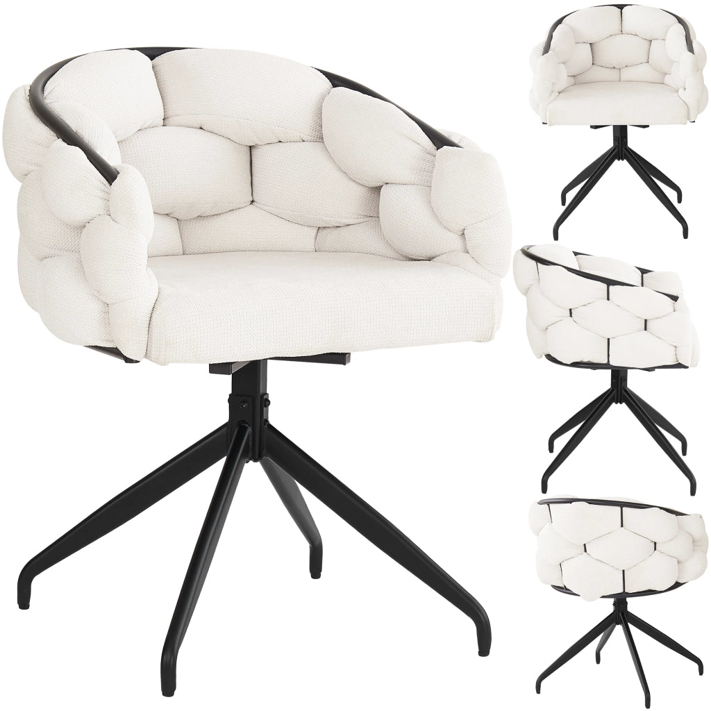Sedie da Pranzo Girevoli 360¡ã con Schienale ¨C MINIMAL ¨C Beige, Set 4 Pezzi