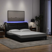 Giroletto con LED senza Materasso Hvar Nero 160x200 cm in Tessuto 3213713