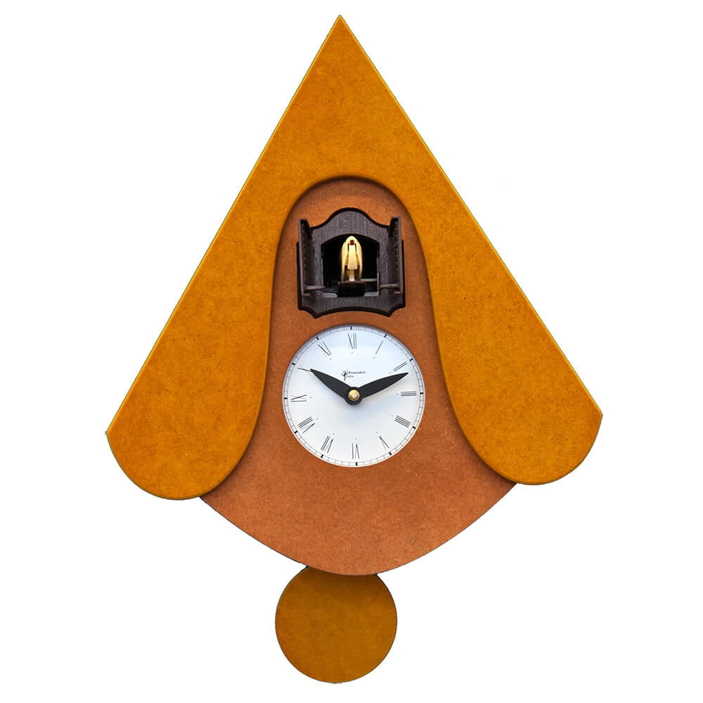 Orologio a Cucù da Parete 30X34X10Cm Pirondini Italia New W Giallo