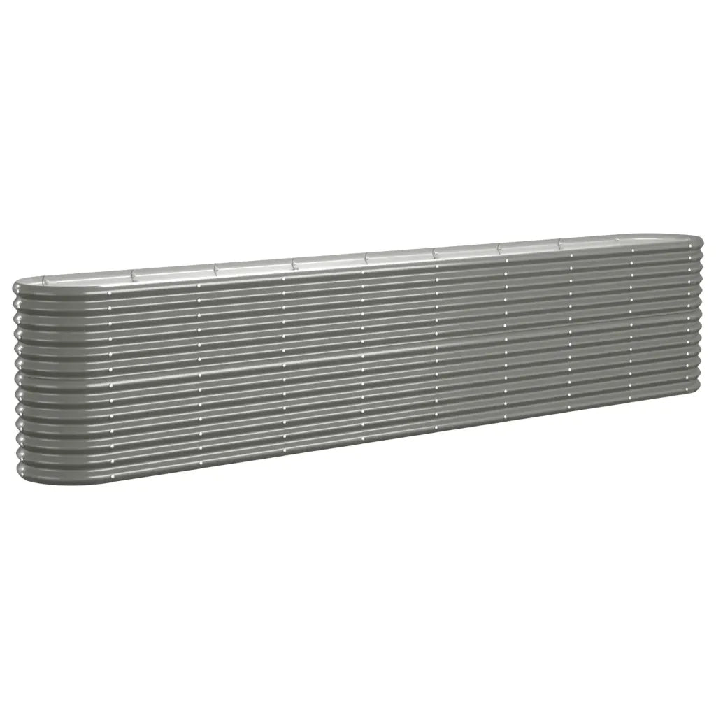 Fioriere | Cassetta per fiori | Letto Giardino Acciaio Zincato 332x40x68 cm Grigio