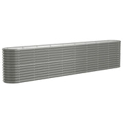 Fioriere | Cassetta per fiori | Letto Giardino Acciaio Zincato 332x40x68 cm Grigio