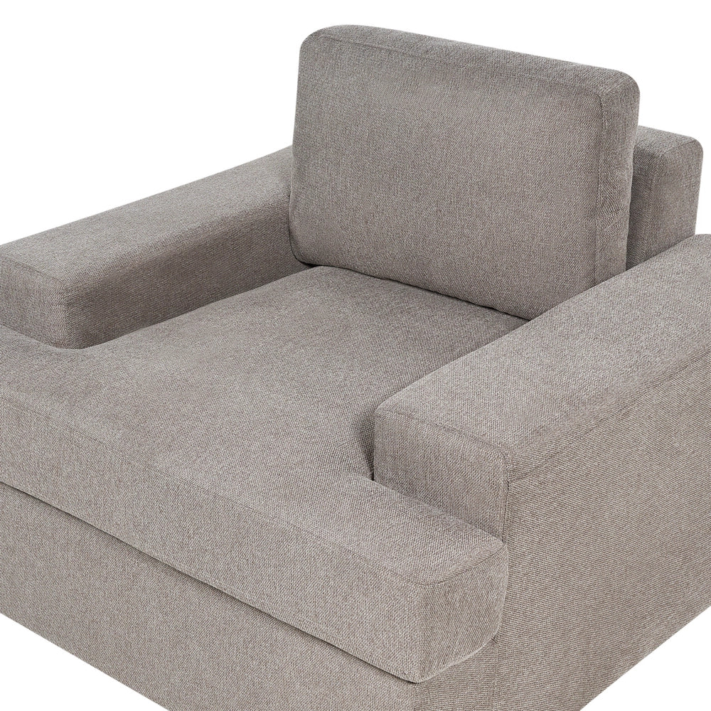 Set di 2 poltrone in tessuto taupe imbottite con schienale spesso imbottito Divano classico da salotto