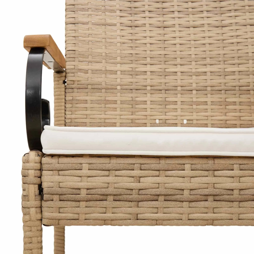 Sedie da giardino con cuscino 4 pz | Sedie da Esterno Beige e Bianco Crema