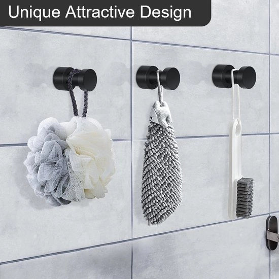 Maniglione per asciugamano, nero, autofixante o da appendere, supporto per asciugamano, appendiabito, moderno, con accessori di fissaggio, grata in acciaio inossidabile, finitura in ottone, appendiabito moderno per bagno, cucina.
