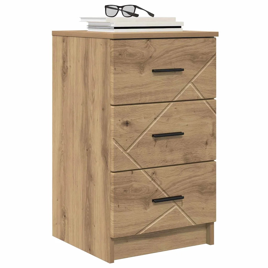 Comodino | Armadio da Notte | Mobiletto da notte rovere artigianale 38 x 38 x 66 cm